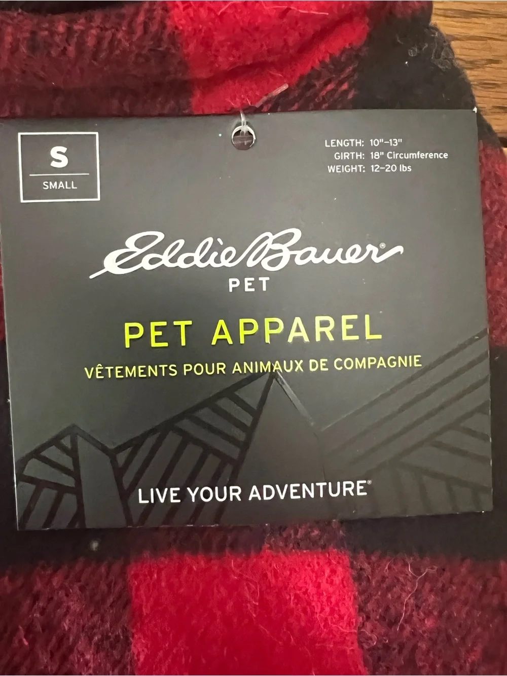 Eddie Bauer Red & Black Buffalo Plaid Dog Fleece Vest